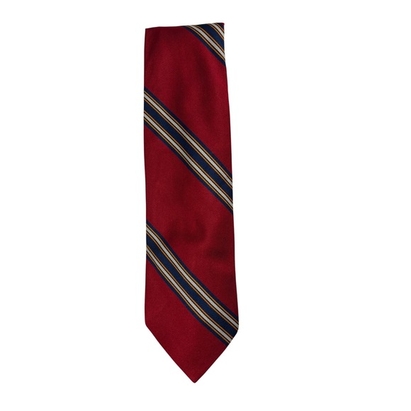 Archdale Classic Necktie Red Striped Business Career‎ Interview Silk Blend Tie - Picture 1 of 6